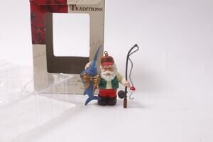 Vintage Santa Fisherman Christmas Ornament by Traditions 1996 ~ 260205-WH 952